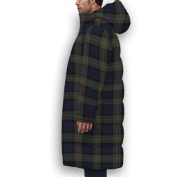 ScotsTee Shop Scottish Fletcher of Dunans Modern Premium Tartan Long Down Jacket Winter White Duck Down Plaid