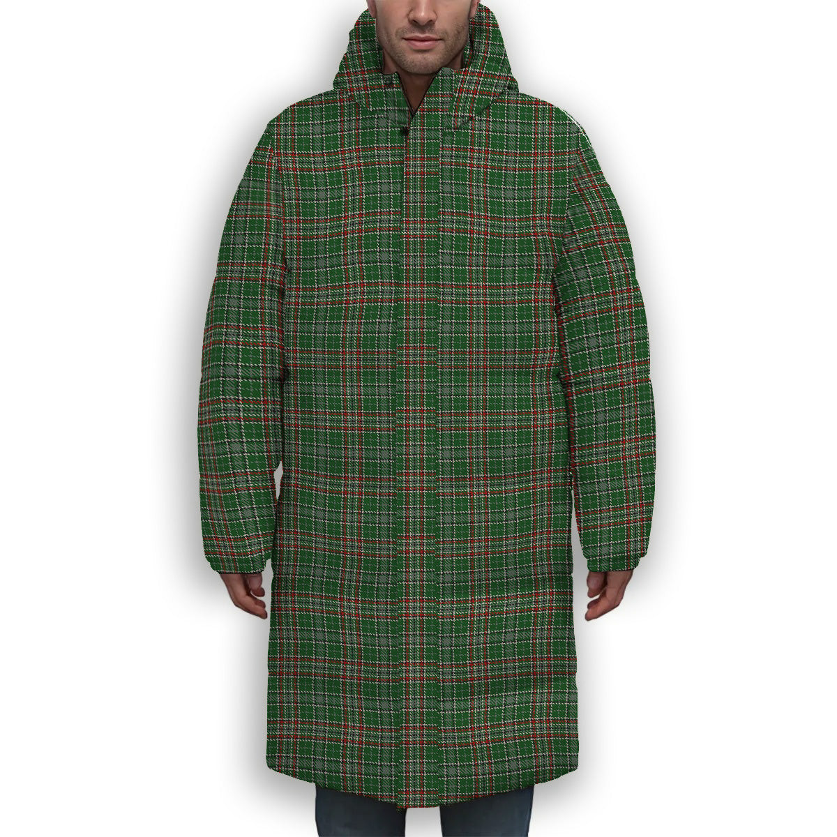 ScotsTee Shop Scottish Gayre Dress Premium Tartan Long Down Jacket Winter White Duck Down Plaid
