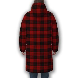 ScotsTee Shop Scottish Erskine Paton Premium Tartan Long Down Jacket Winter White Duck Down Plaid