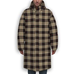 ScotsTee Shop Scottish Dunlop Hunting Ancient Premium Tartan Long Down Jacket Winter White Duck Down Plaid