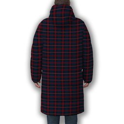 ScotsTee Shop Scottish Evans of Wales Premium Tartan Long Down Jacket Winter White Duck Down Plaid