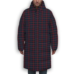 ScotsTee Shop Scottish Evans of Wales Premium Tartan Long Down Jacket Winter White Duck Down Plaid