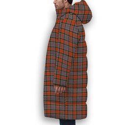 ScotsTee Shop Scottish Dalrymple of Castleton Ancient Premium Tartan Long Down Jacket Winter White Duck Down Plaid