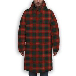 ScotsTee Shop Scottish Douglas of Roxburgh Premium Tartan Long Down Jacket Winter White Duck Down Plaid
