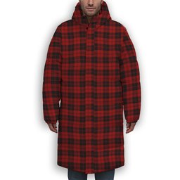 ScotsTee Shop Scottish Erskine MacGregor-Hastie Premium Tartan Long Down Jacket Winter White Duck Down Plaid