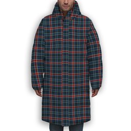 ScotsTee Shop Scottish Gandy of Myrton Premium Tartan Long Down Jacket Winter White Duck Down Plaid