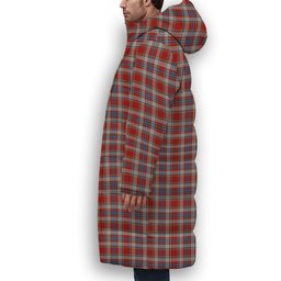ScotsTee Shop Scottish Drummond of Perth Dress 2 Premium Tartan Long Down Jacket Winter White Duck Down Plaid