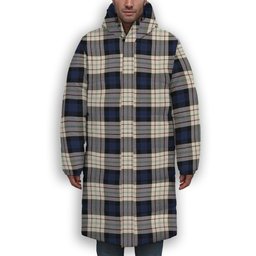 ScotsTee Shop Scottish Fergusson Dress Premium Tartan Long Down Jacket Winter White Duck Down Plaid