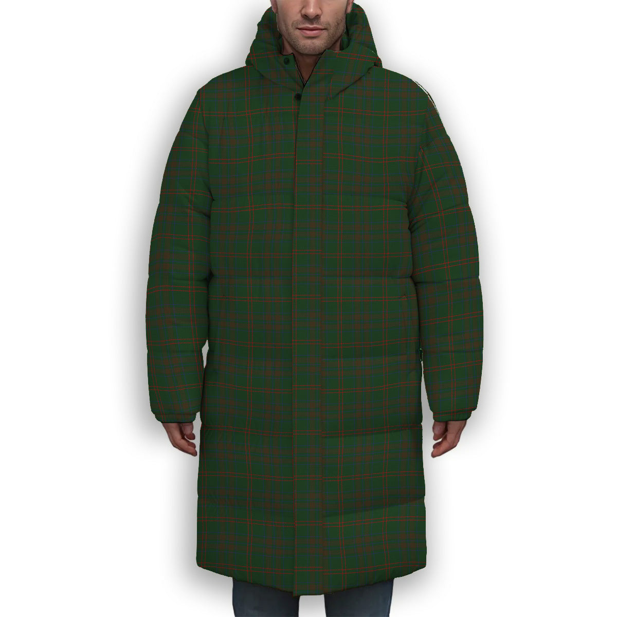 ScotsTee Shop Scottish Gayre Bodyguard Premium Tartan Long Down Jacket Winter White Duck Down Plaid