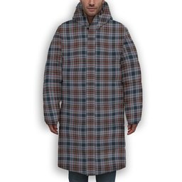 ScotsTee Shop Scottish Gayre Hunting Modern Premium Tartan Long Down Jacket Winter White Duck Down Plaid