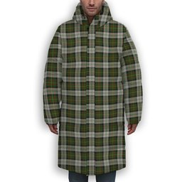 ScotsTee Shop Scottish Gillies Dress Green Premium Tartan Long Down Jacket Winter White Duck Down Plaid