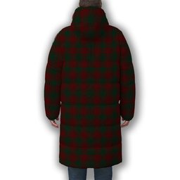 ScotsTee Shop Scottish Donachie of Brockloch Premium Tartan Long Down Jacket Winter White Duck Down Plaid