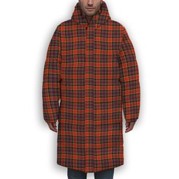 ScotsTee Shop Scottish Dalrymple of Castleton Modern Premium Tartan Long Down Jacket Winter White Duck Down Plaid