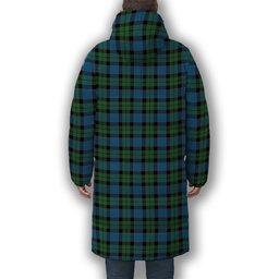 ScotsTee Shop Scottish Fergusson of Balquhidder Ancient Premium Tartan Long Down Jacket Winter White Duck Down Plaid