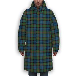 ScotsTee Shop Scottish Fletcher of Dunans Ancient Premium Tartan Long Down Jacket Winter White Duck Down Plaid