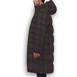 ScotsTee Shop Scottish Donald of Clan Ranald Modern Premium Tartan Long Down Jacket Winter White Duck Down Plaid