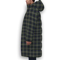 ScotsTee Shop Scottish Davidson of Tulloch Dress Premium Tartan Long Down Jacket Winter White Duck Down Plaid