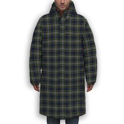 ScotsTee Shop Scottish Davidson of Tulloch Dress Premium Tartan Long Down Jacket Winter White Duck Down Plaid
