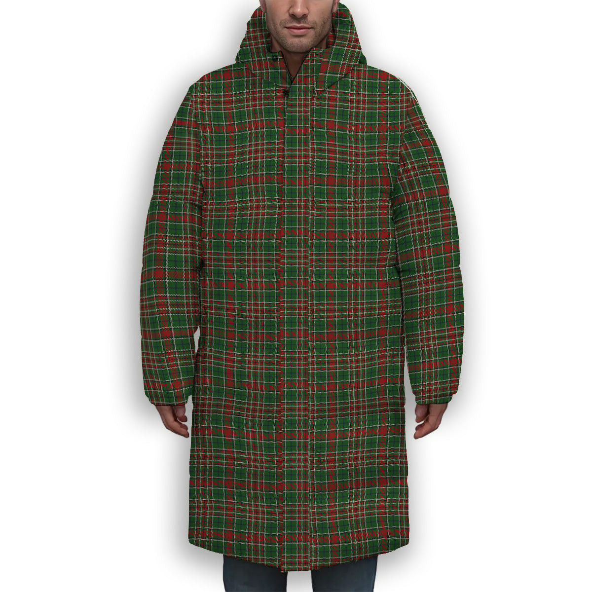 ScotsTee Shop Scottish Gayre Bodyguard 2 Premium Tartan Long Down Jacket Winter White Duck Down Plaid