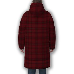 ScotsTee Shop Scottish Stirling of Keir Premium Tartan Long Down Jacket Winter White Duck Down Plaid