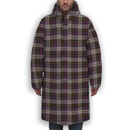 ScotsTee Shop Scottish MacDonald Dress Modern Premium Tartan Long Down Jacket Winter White Duck Down Plaid