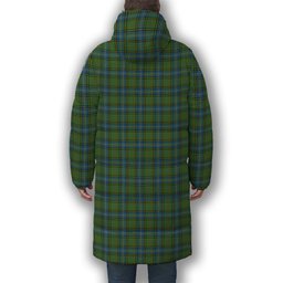 ScotsTee Shop Scottish McMillan Hunting Ancient Premium Tartan Long Down Jacket Winter White Duck Down Plaid