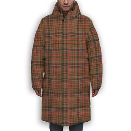 ScotsTee Shop Scottish Ogilvie (Ogilvy) of Strathallan Modern Premium Tartan Long Down Jacket Winter White Duck Down Plaid
