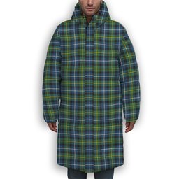 ScotsTee Shop Scottish McNeil of Barra Ancient Premium Tartan Long Down Jacket Winter White Duck Down Plaid