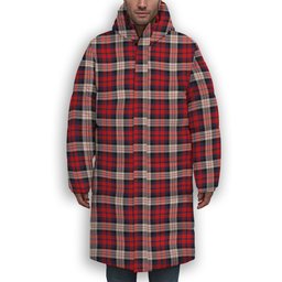 ScotsTee Shop Scottish MacDonald Dress Irish Modern Premium Tartan Long Down Jacket Winter White Duck Down Plaid
