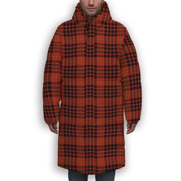ScotsTee Shop Scottish MacDonald of Ardnamurchan Ancient Premium Tartan Long Down Jacket Winter White Duck Down Plaid