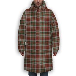 ScotsTee Shop Scottish MacAlister Dress Premium Tartan Long Down Jacket Winter White Duck Down Plaid