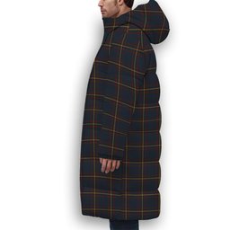 ScotsTee Shop Scottish MacLaine of Lochbuie Hunting Premium Tartan Long Down Jacket Winter White Duck Down Plaid