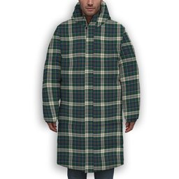 ScotsTee Shop Scottish MacInnes Dress Modern Premium Tartan Long Down Jacket Winter White Duck Down Plaid