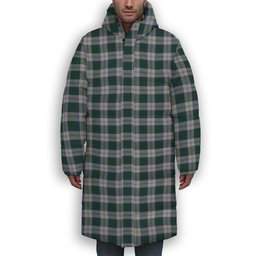 ScotsTee Shop Scottish Lindsay Dress Premium Tartan Long Down Jacket Winter White Duck Down Plaid