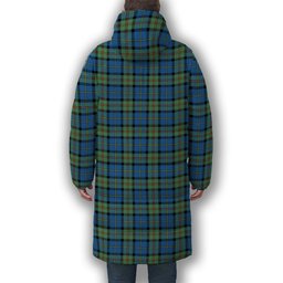 ScotsTee Shop Scottish MacLeod of Harris Ancient Premium Tartan Long Down Jacket Winter White Duck Down Plaid