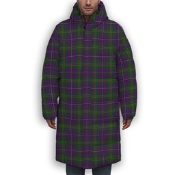 ScotsTee Shop Scottish Hay of Megginch Premium Tartan Long Down Jacket Winter White Duck Down Plaid