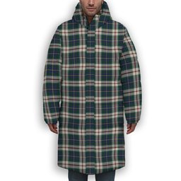ScotsTee Shop Scottish MacLeod Of Californian Modern Premium Tartan Long Down Jacket Winter White Duck Down Plaid