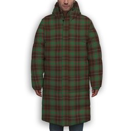 ScotsTee Shop Scottish McFie Hunting Modern Premium Tartan Long Down Jacket Winter White Duck Down Plaid