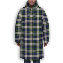 ScotsTee Shop Scottish Gordon Dress Modern Premium Tartan Long Down Jacket Winter White Duck Down Plaid