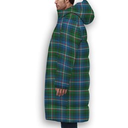 ScotsTee Shop Scottish Shaw of Carolina Ancient Premium Tartan Long Down Jacket Winter White Duck Down Plaid