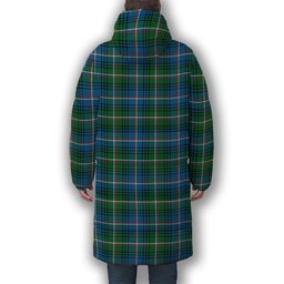ScotsTee Shop Scottish Shaw of Carolina Ancient Premium Tartan Long Down Jacket Winter White Duck Down Plaid