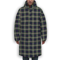 ScotsTee Shop Scottish McLeod Of Californian Premium Tartan Long Down Jacket Winter White Duck Down Plaid