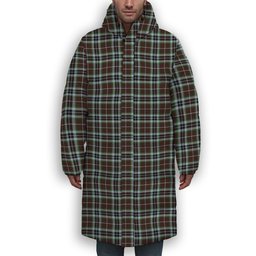 ScotsTee Shop Scottish McThomas Hunting Modern Premium Tartan Long Down Jacket Winter White Duck Down Plaid
