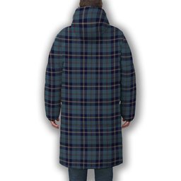 ScotsTee Shop Scottish McRae of America Premium Tartan Long Down Jacket Winter White Duck Down Plaid