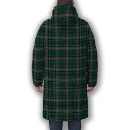 ScotsTee Shop Scottish Kelly of Sleat Hunting Premium Tartan Long Down Jacket Winter White Duck Down Plaid
