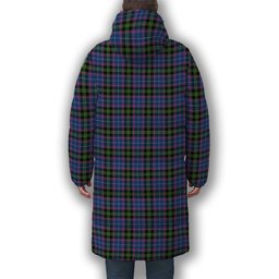ScotsTee Shop Scottish Lang of Sherbrooke Modern Clan Premium Tartan Long Down Jacket Winter White Duck Down Plaid