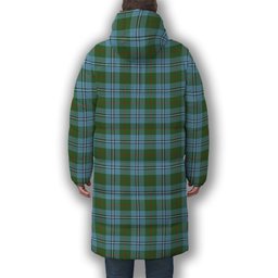 ScotsTee Shop Scottish Irvine of Glentulchan Modern Premium Tartan Long Down Jacket Winter White Duck Down Plaid