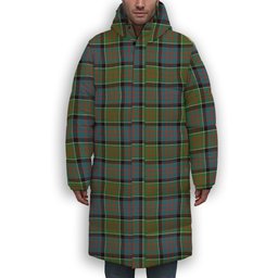 ScotsTee Shop Scottish MacDonald of Clan Ranald Ancient Premium Tartan Long Down Jacket Winter White Duck Down Plaid