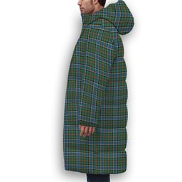 ScotsTee Shop Scottish Ogilvie (Ogilvy) Hunting Ancient Premium Tartan Long Down Jacket Winter White Duck Down Plaid