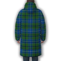 ScotsTee Shop Scottish Wishart Hunting Ancient Clan Premium Tartan Long Down Jacket Winter White Duck Down Plaid
